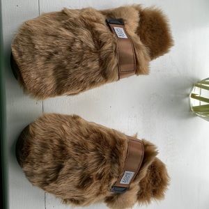Men’s brand new Suicoke, brown, US size 11 faux fur sandals
